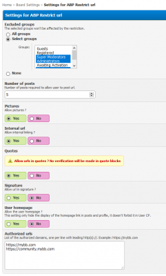 ABP Restrict url