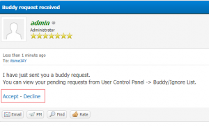 Accept buddy requests in private messages